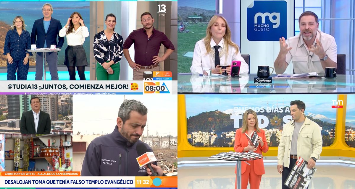 Programas de matinal con mayor rating con el canal de Chilevisión y Mega liderando